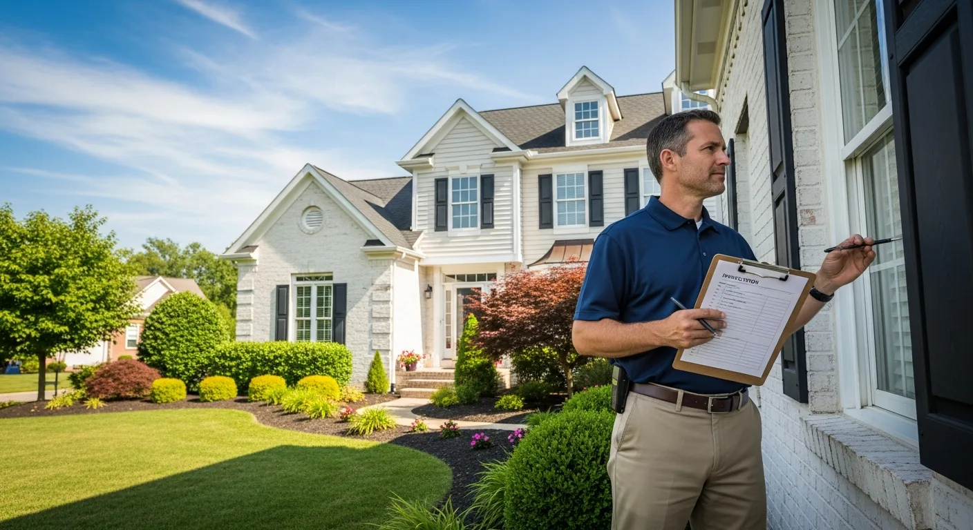 Property manager reviewing a site inspection checklist